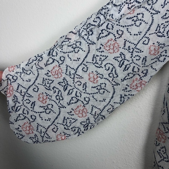 Ulla Johnson Dunia Floral Cold Shoulder Silk Tassel Blouse Casual Printed - Picture 5 of 7